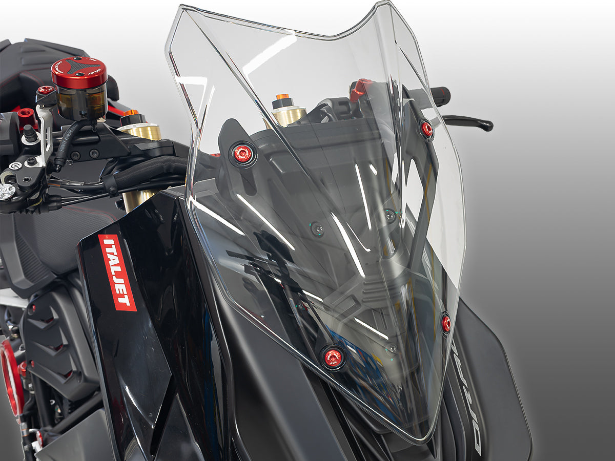 DBK CNC Windschutzscheiben-Verschönerungsschraubensatz für <tc>Italjet</tc> Dragster 459/700