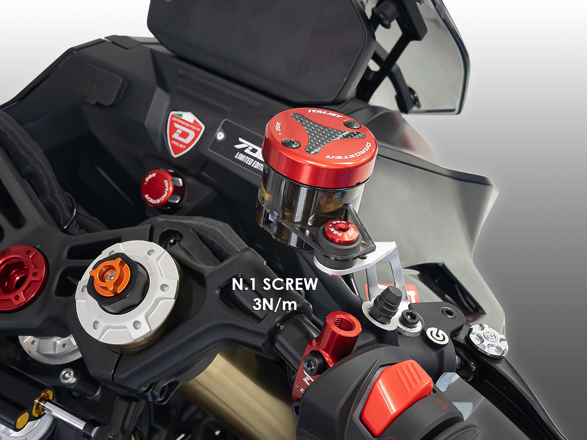 DBK CNC Zierschraube für vorderen Bremsflüssigkeitsbehälter <tc>Italjet</tc> Dragster 459/700